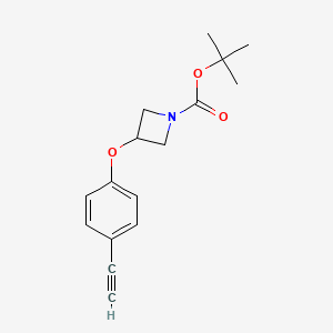 molecular formula C16H19NO3 B8125217 tert-Butyl 3-(4-ethynylphenoxy)azetidine-1-carboxylate 