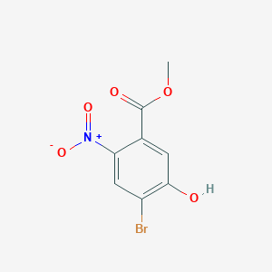 molecular formula C8H6BrNO5 B8125491 Methyl 4-bromo-5-hydroxy-2-nitrobenzoate 