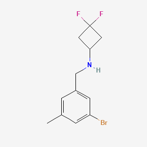 molecular formula C12H14BrF2N B8125557 N-(3-Bromo-5-methylbenzyl)-3,3-difluorocyclobutanamine 