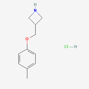 molecular formula C11H16ClNO B8125864 3-p-Tolyloxymethyl-azetidine hydrochloride 