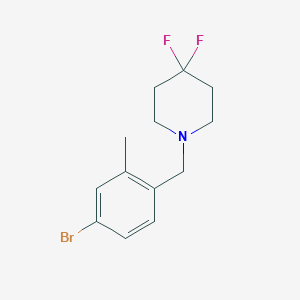 molecular formula C13H16BrF2N B8126421 1-(4-Bromo-2-methylbenzyl)-4,4-difluoropiperidine 