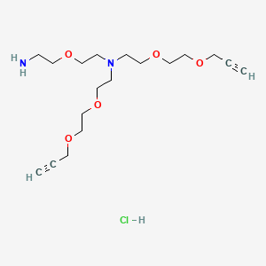 molecular formula C18H33ClN2O5 B8126452 N-(Amino-peg1)-n-bis(peg2-propargyl) hydrochloride salt 
