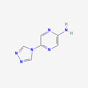 molecular formula C6H6N6 B8126486 5-(4H-1,2,4-Triazol-4-yl)pyrazin-2-amine 