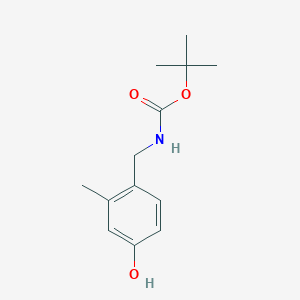molecular formula C13H19NO3 B8127077 (4-Hydroxy-2-methyl-benzyl)-carbamic acid tert-butyl ester 