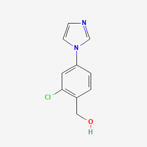 molecular formula C10H9ClN2O B8127337 2-Chloro-4-(imidazol-1-yl)benzyl alcohol 