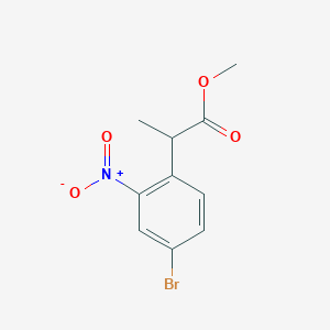 molecular formula C10H10BrNO4 B8127398 Methyl 2-(4-bromo-2-nitrophenyl)propanoate 