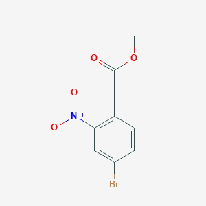 molecular formula C11H12BrNO4 B8127403 Methyl 2-(4-bromo-2-nitrophenyl)-2-methylpropanoate 