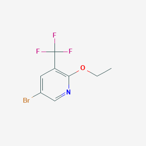 molecular formula C8H7BrF3NO B8127465 5-Bromo-2-ethoxy-3-(trifluoromethyl)pyridine 