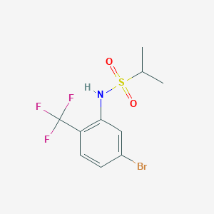 molecular formula C10H11BrF3NO2S B8127473 N-(5-bromo-2-(trifluoromethyl)phenyl)propane-2-sulfonamide 