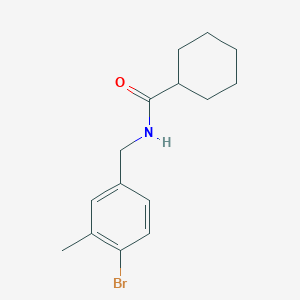 molecular formula C15H20BrNO B8127492 N-[(4-bromo-3-methylphenyl)methyl]cyclohexanecarboxamide 
