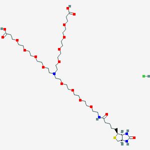 molecular formula C42H79ClN4O18S B8127602 N-(Biotin-peg4)-n-bis(peg4-acid)hclsalt 