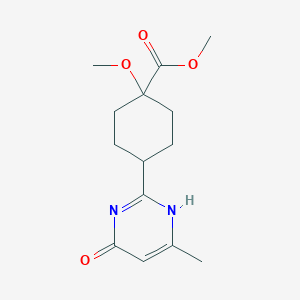 molecular formula C14H20N2O4 B8127790 methyl 1-methoxy-4-(6-methyl-4-oxo-1H-pyrimidin-2-yl)cyclohexane-1-carboxylate 