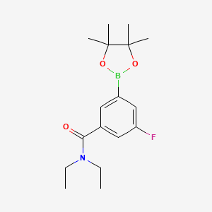 molecular formula C17H25BFNO3 B8127826 N,N-diethyl-3-fluoro-5-(4,4,5,5-tetramethyl-1,3,2-dioxaborolan-2-yl)benzamide 