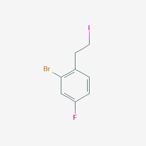 molecular formula C8H7BrFI B8128172 2-Bromo-4-fluoro-1-(2-iodoethyl)benzene 