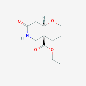 molecular formula C11H17NO4 B8128190 ethyl (4aS,8aS)-7-oxo-3,4,5,6,8,8a-hexahydro-2H-pyrano[3,2-c]pyridine-4a-carboxylate 