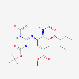 molecular formula C26H44N4O8 B8128357 N-Boc-protected-guanidino oseltamivir 