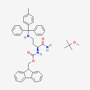 molecular formula C44H49N3O4 B8128671 Nalpha-fmoc-ngamma-(4-methyltrityl)-l-2,4-diaminobutyric acid, solvate with mtbe 