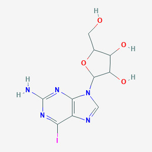 molecular formula C10H12IN5O4 B081288 2-(2-Amino-6-iodopurin-9-yl)-5-(hydroxymethyl)oxolane-3,4-diol CAS No. 13153-32-7