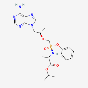 molecular formula C21H29N6O5P B8128814 propan-2-yl (2S)-2-[[[(2R)-1-(6-aminopurin-9-yl)propan-2-yl]oxymethyl-phenoxyphosphoryl]amino]propanoate 