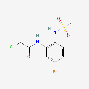 molecular formula C9H10BrClN2O3S B8128992 N-(5-bromo-2-methanesulfonamidophenyl)-2-chloroacetamide 