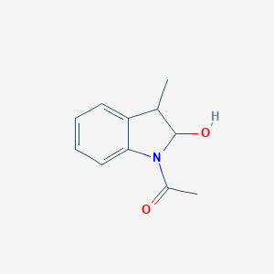 molecular formula C11H13NO2 B081291 2-Indolinol, 1-acetyl-3-methyl- CAS No. 13303-72-5