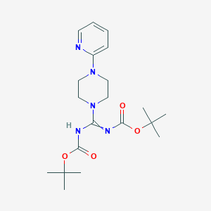 molecular formula C20H31N5O4 B8129389 tert-Butyl N-[(1E)-{[(tert-butoxy)carbonyl]imino}[4-(pyridin-2-yl)piperazin-1-yl]methyl]carbamate 