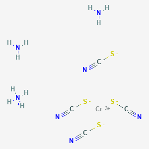 molecular formula C4H10CrN7S4 B081295 Chromate(1-), diamminetetrakis(thiocyanato-kappaN)-, ammonium (1:1), (OC-6-11)- CAS No. 13573-16-5