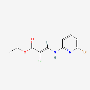 molecular formula C10H10BrClN2O2 B8129551 Ethyl (2Z)-3-[(6-bromopyridin-2-yl)amino]-2-chloroprop-2-enoate 