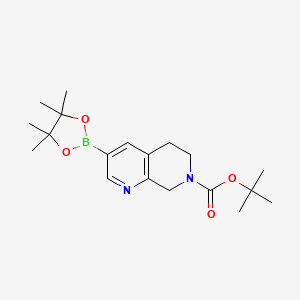molecular formula C19H29BN2O4 B8129663 tert-Butyl 3-(4,4,5,5-tetramethyl-1,3,2-dioxaborolan-2-yl)-5,8-dihydro-1,7-naphthyridine-7(6H)-carboxylate 