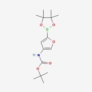 molecular formula C15H24BNO5 B8129708 tert-Butyl N-[5-(tetramethyl-1,3,2-dioxaborolan-2-yl)furan-3-yl]carbamate 