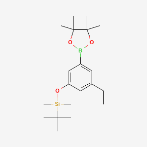 molecular formula C20H35BO3Si B8129757 Tert-butyl(3-ethyl-5-(tetramethyl-1,3,2-dioxaborolan-2-yl)phenoxy)dimethylsilane 