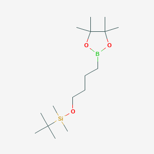 molecular formula C16H35BO3Si B8129759 tert-Butyldimethyl(4-(4,4,5,5-tetramethyl-1,3,2-dioxaborolan-2-yl)butoxy)silane 