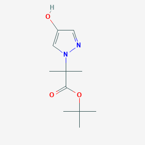 molecular formula C11H18N2O3 B8129998 tert-Butyl 2-(4-hydroxy-1H-pyrazol-1-yl)-2-methylpropanoate 
