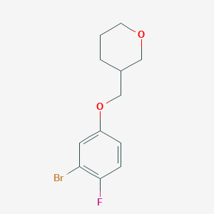 molecular formula C12H14BrFO2 B8130118 3-(3-Bromo-4-fluorophenoxymethyl)-tetrahydropyran 