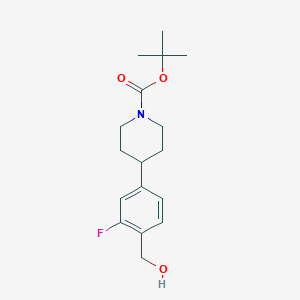 molecular formula C17H24FNO3 B8130362 tert-Butyl 4-(3-fluoro-4-(hydroxymethyl)phenyl)piperidine-1-carboxylate 