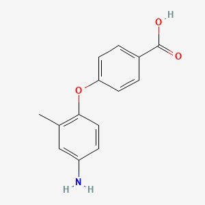 molecular formula C14H13NO3 B8130894 4-(4-Amino-2-methylphenoxy)benzoic acid 