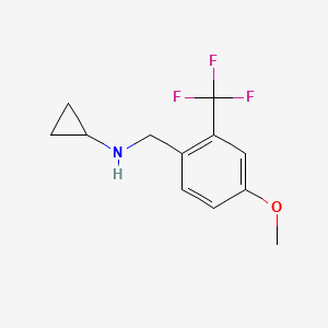 molecular formula C12H14F3NO B8130931 N-(4-Methoxy-2-(trifluoromethyl)benzyl)cyclopropanamine 