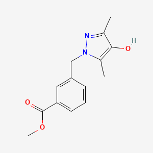molecular formula C14H16N2O3 B8131012 Methyl 3-((4-hydroxy-3,5-dimethyl-1H-pyrazol-1-yl)methyl)benzoate 