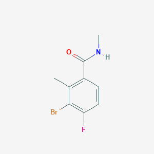 molecular formula C9H9BrFNO B8131048 3-Bromo-4-fluoro-N,2-dimethylbenzamide 