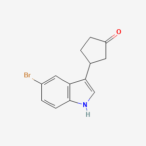molecular formula C13H12BrNO B8131472 3-(5-BROMO-1H-INDOL-3-YL)CYCLOPENTAN-1-ONE 