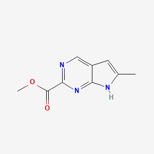 molecular formula C9H9N3O2 B8131642 Methyl 6-methyl-7H-pyrrolo[2,3-d]pyrimidine-2-carboxylate 