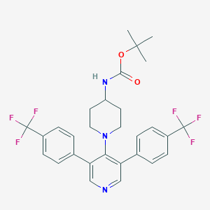 molecular formula C29H29F6N3O2 B8131901 tert-Butyl (1-(3,5-bis(4-(trifluoromethyl)phenyl)pyridin-4-yl)piperidin-4-yl)carbamate 