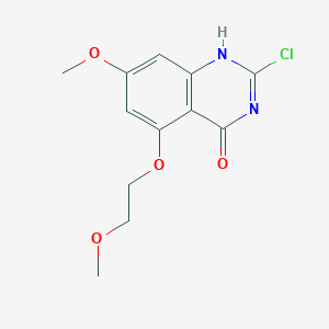 molecular formula C12H13ClN2O4 B8132043 2-chloro-7-methoxy-5-(2-methoxyethoxy)-1H-quinazolin-4-one 