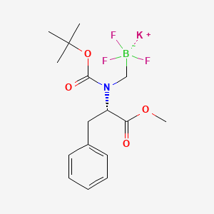 molecular formula C16H22BF3KNO4 B8132135 Potassium (S)-(((tert-butoxycarbonyl)(1-methoxy-1-oxo-3-phenylpropan-2-yl)amino)methyl)trifluoroborate 