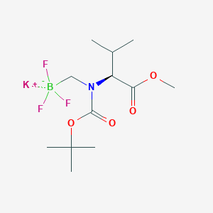 molecular formula C12H22BF3KNO4 B8132142 Potassium (S)-(((tert-butoxycarbonyl)(1-methoxy-3-methyl-1-oxobutan-2-yl)amino)methyl)trifluoroborate 