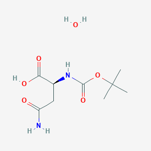 (2S)-4-amino-2-[(2-methylpropan-2-yl)oxycarbonylamino]-4-oxobutanoic acid;hydrate