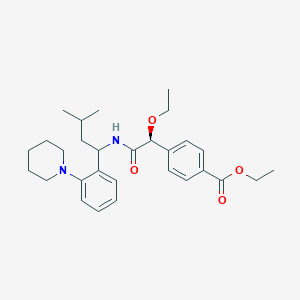 molecular formula C29H40N2O4 B8132509 Ethyl (s)-ethoxy-4[(n-1-(2-piperidino-phenyl)-3-methyl-1-butyl)amino carbonyl]methyl benzoate 