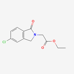 molecular formula C12H12ClNO3 B8134078 Ethyl 2-(5-chloro-1-oxo-3H-isoindol-2-yl)acetate 