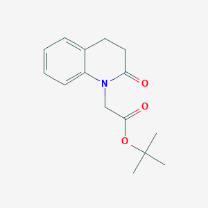 molecular formula C15H19NO3 B8134098 tert-Butyl 2-(2-oxo-3,4-dihydroquinolin-1-yl)acetate 
