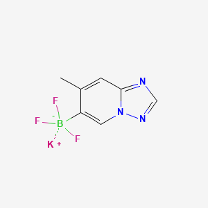 molecular formula C7H6BF3KN3 B8134174 Potassium 7-Methyl-[1,2,4]triazolo[1,5-a]pyridine-6-trifluoroborate 